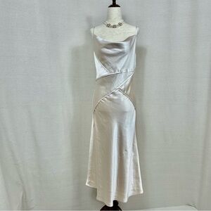Whiteroom+Cactus Cowl Neck Spaghetti Straps Cream Slip Dress